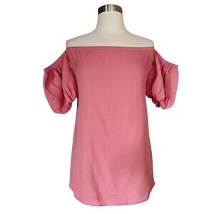 REFORMATION Mini Dress Framboise Off the Shoulder Pink Medium Elastic Neck NWT